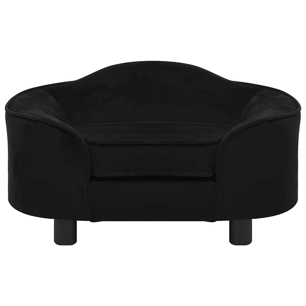 Hondenbank 67x47x36 cm pluche zwart
