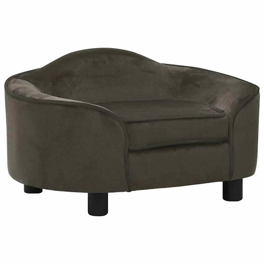 Hondenbank 67x47x36 cm pluche donkergrijs