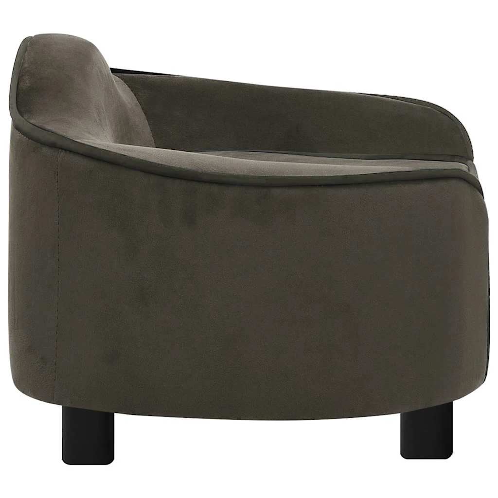 Hondenbank 67x47x36 cm pluche donkergrijs