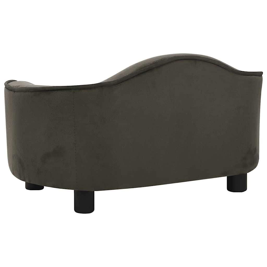 Hondenbank 67x47x36 cm pluche donkergrijs