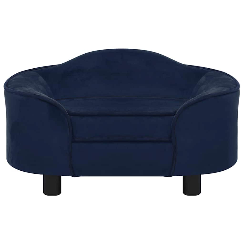 Hondenbank 67x47x36 cm pluche blauw