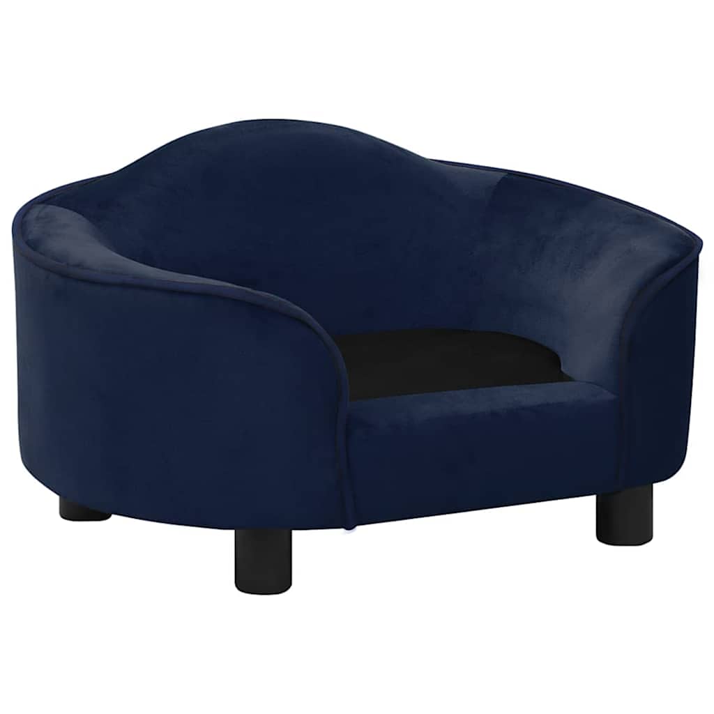 Hondenbank 67x47x36 cm pluche blauw