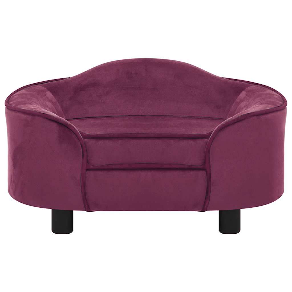 Hondenbank 67x47x36 cm pluche bordeauxrood