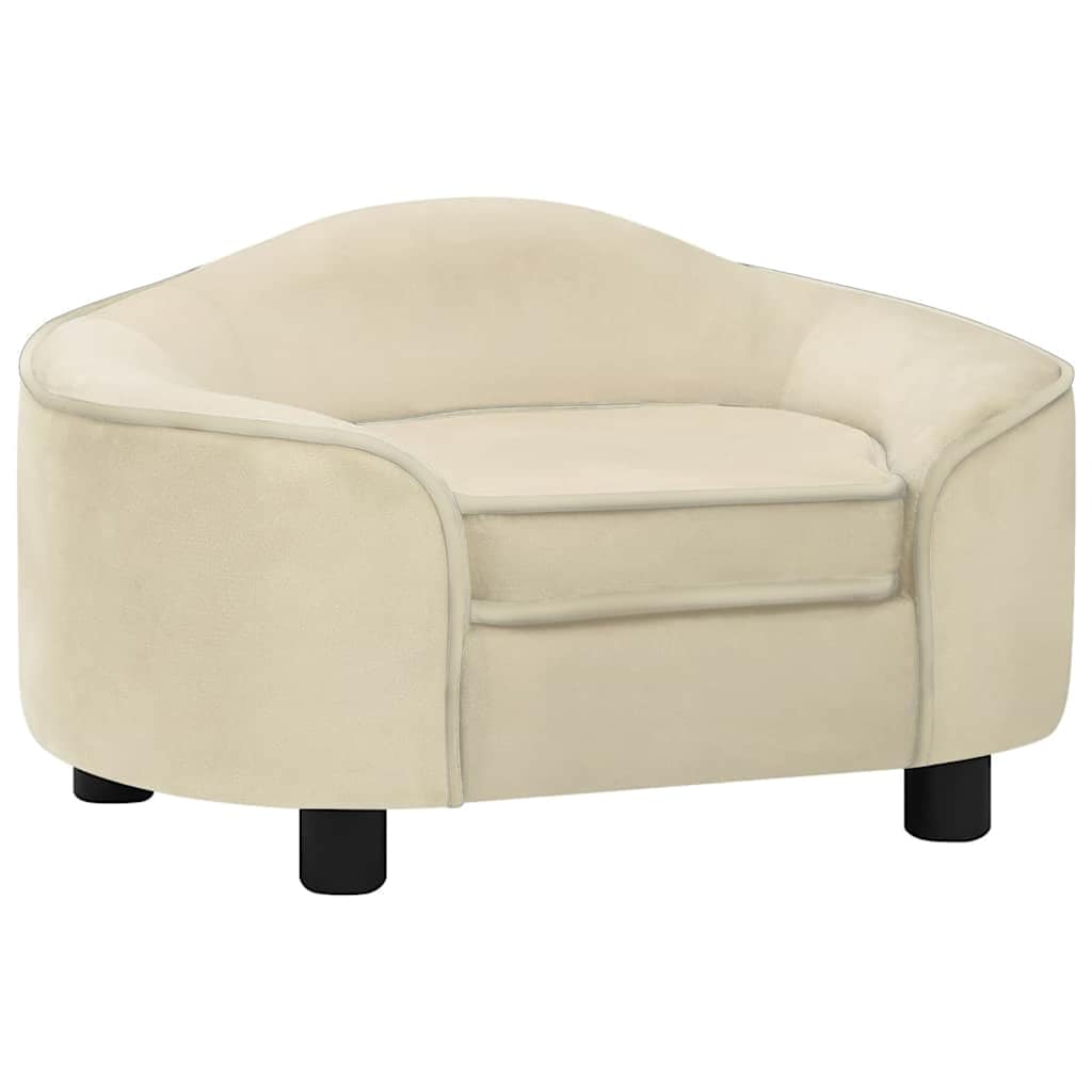 Hondenbank 67x47x36 cm pluche crèmekleurig