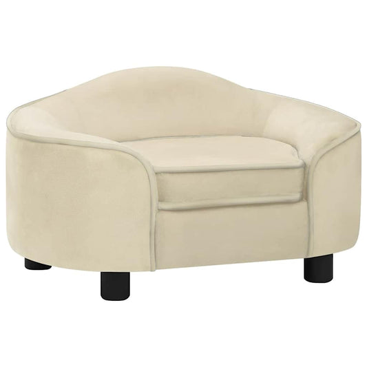 Hondenbank 67x47x36 cm pluche crèmekleurig