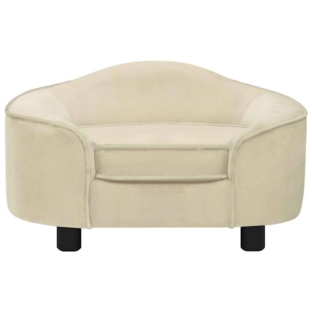 Hondenbank 67x47x36 cm pluche crèmekleurig