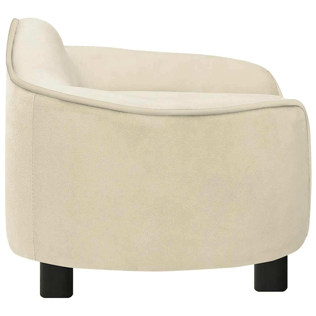 Hondenbank 67x47x36 cm pluche crèmekleurig