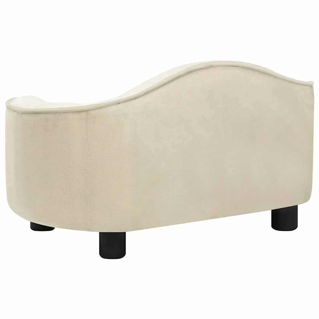 Hondenbank 67x47x36 cm pluche crèmekleurig