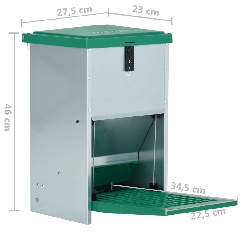 Pluimveevoerbak automatisch met pedaal 8 kg