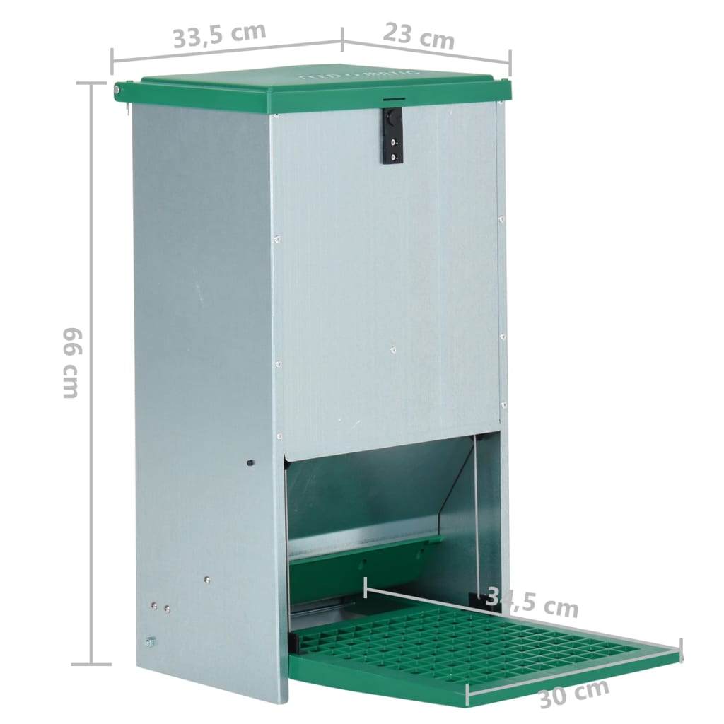 Pluimveevoerbak automatisch met pedaal 20 kg