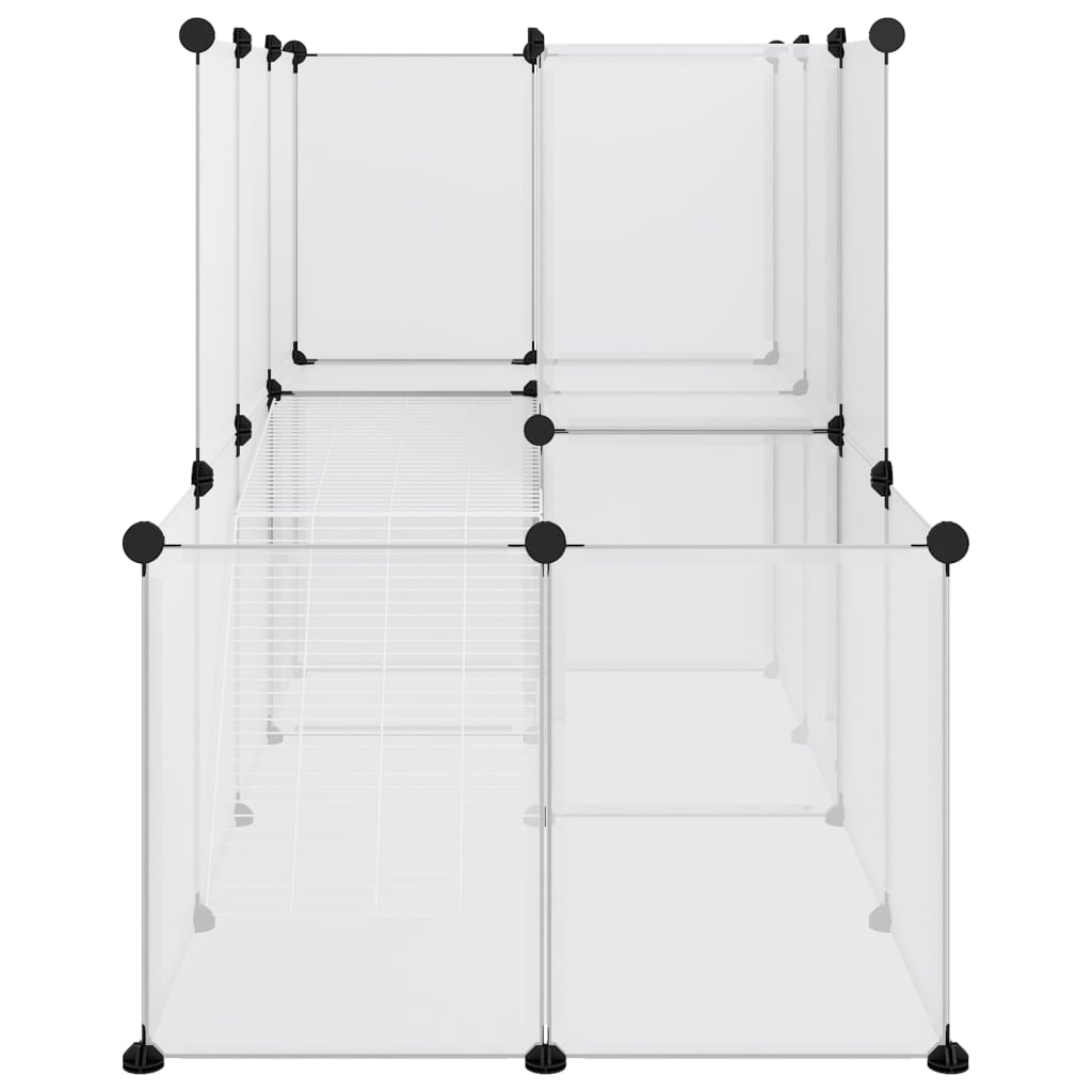 Dierenhok klein 142x74x93 cm polypropeen en staal transparant