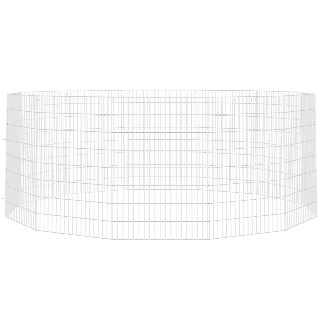 Dierenverblijf 12 panelen 54x80 cm gegalvaniseerd ijzer
