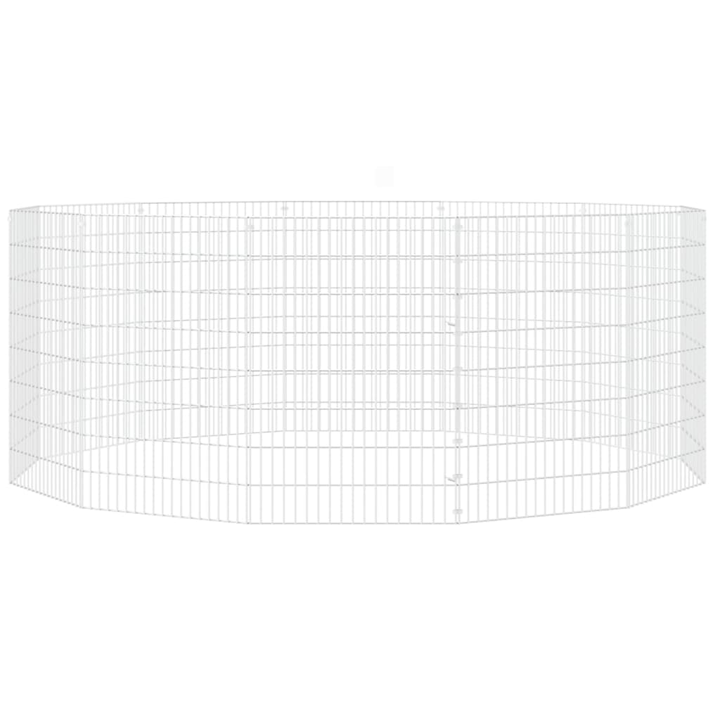 Dierenverblijf 12 panelen 54x80 cm gegalvaniseerd ijzer