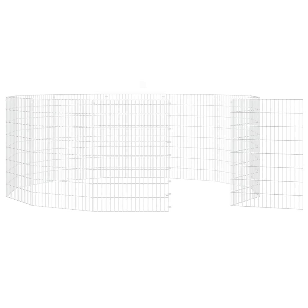 Dierenverblijf 12 panelen 54x80 cm gegalvaniseerd ijzer