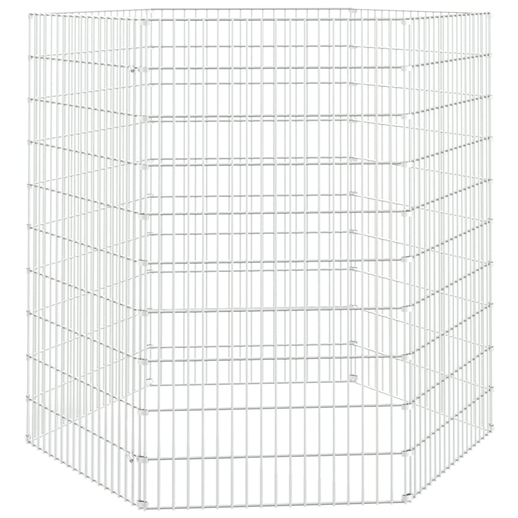Dierenverblijf 6 panelen 54x100 cm gegalvaniseerd ijzer