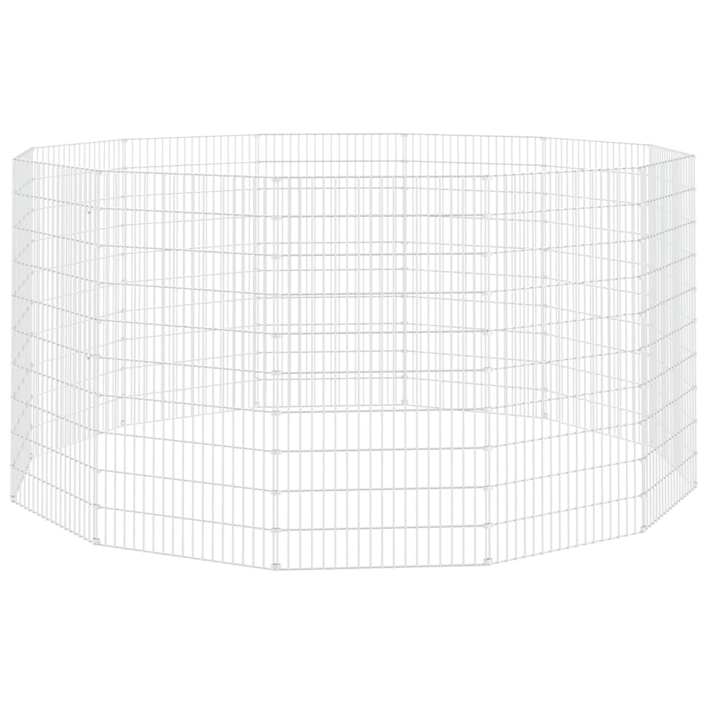 Vrije uitloopverblijf voor dieren 12 panelen 54x100 cm gegalvaniseerd ijzer