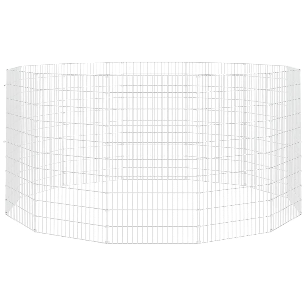 Vrije uitloopverblijf voor dieren 12 panelen 54x100 cm gegalvaniseerd ijzer