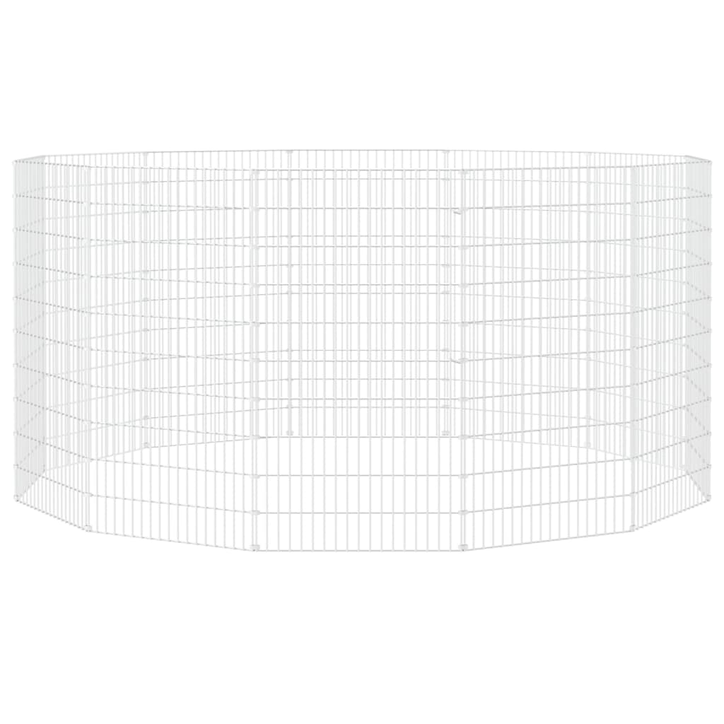 Vrije uitloopverblijf voor dieren 12 panelen 54x100 cm gegalvaniseerd ijzer