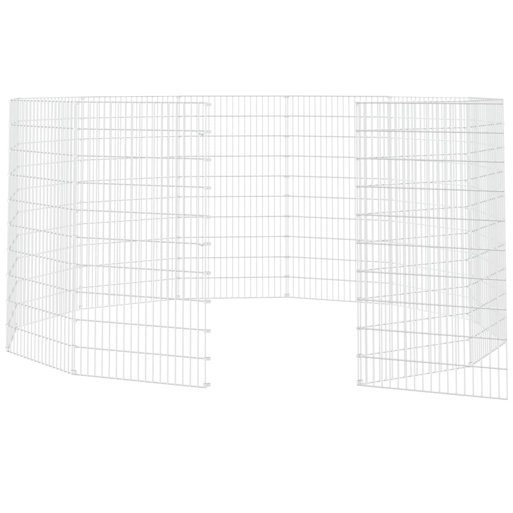 Vrije uitloopverblijf voor dieren 12 panelen 54x100 cm gegalvaniseerd ijzer