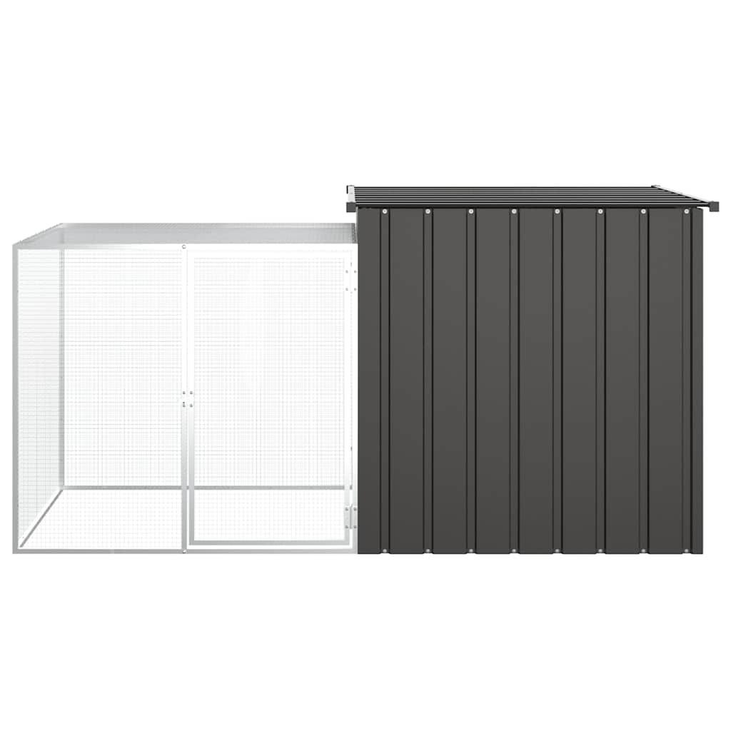 Kippenhok 200x91x100 cm gegalvaniseerd staal antracietkleurig