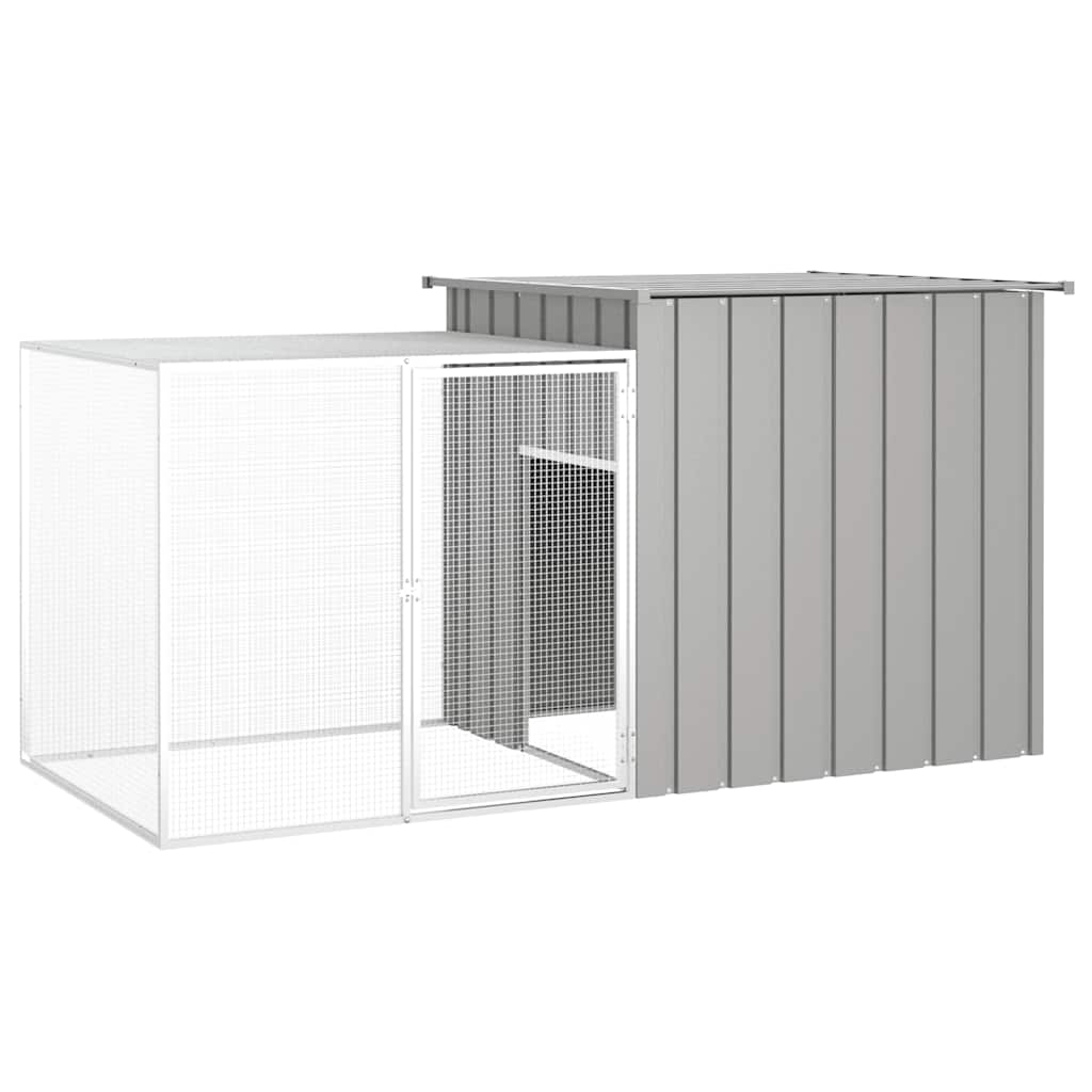 Kippenhok 200x91x100 cm gegalvaniseerd staal grijs
