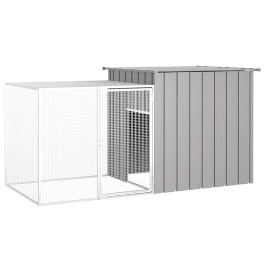 Kippenhok 200x91x100 cm gegalvaniseerd staal grijs