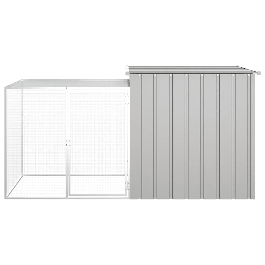 Kippenhok 200x91x100 cm gegalvaniseerd staal grijs
