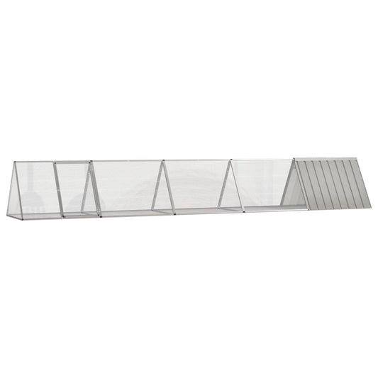 Konijnenhok 504,5x80,5x71 cm gegalvaniseerd staal grijs