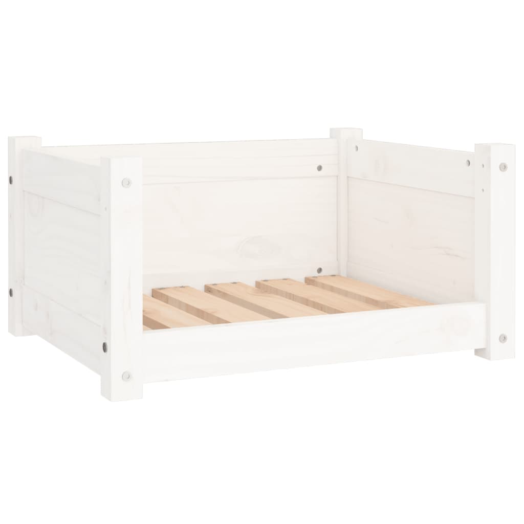 Hondenbed Wit 55,5x45,5x28 cm Massief grenenhout