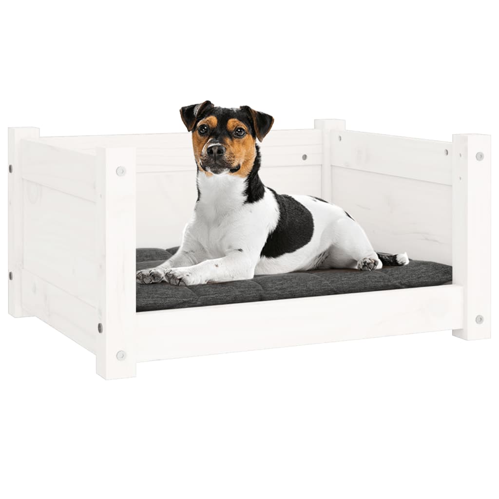 Hondenbed Wit 55,5x45,5x28 cm Massief grenenhout