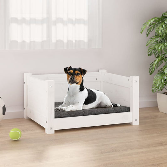 Hondenbed Wit 55,5x45,5x28 cm Massief grenenhout