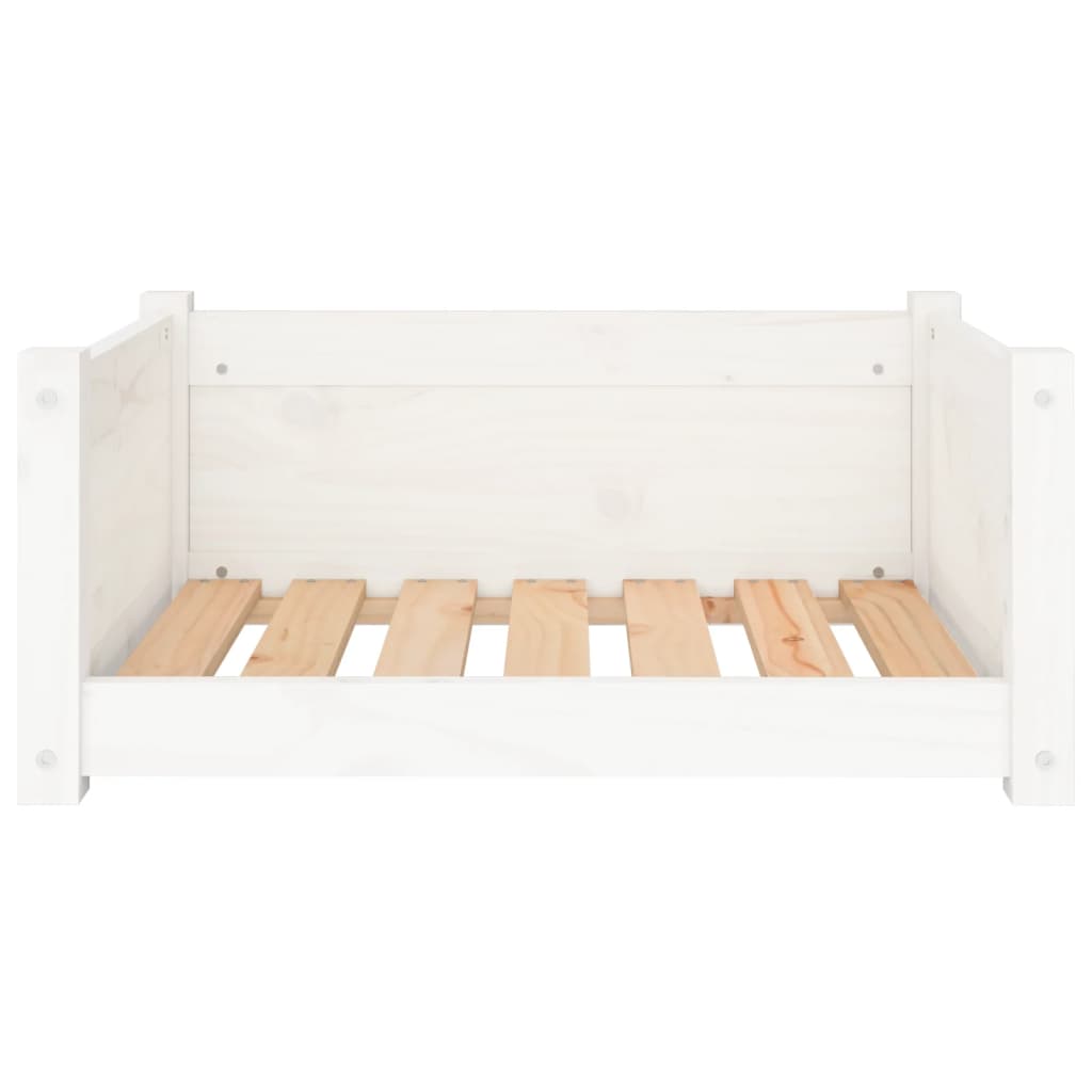 Hondenbed Wit 65,5x50,5x28 cm Massief grenenhout
