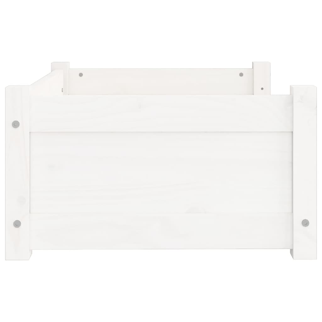 Hondenbed Wit 65,5x50,5x28 cm Massief grenenhout