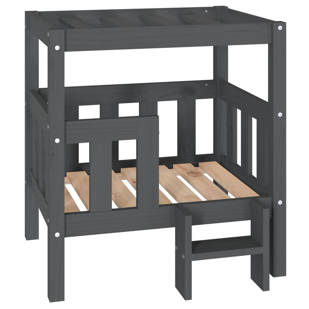 Hondenmand 65,5x50,5x70 cm massief grenenhout grijs