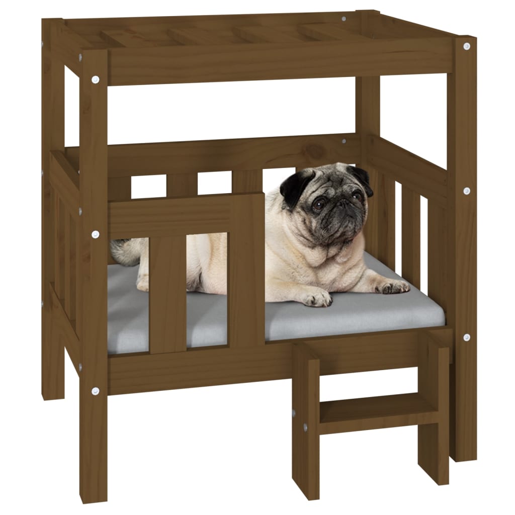Hondenmand 65,5x50,5x70 cm massief grenenhout honingbruin