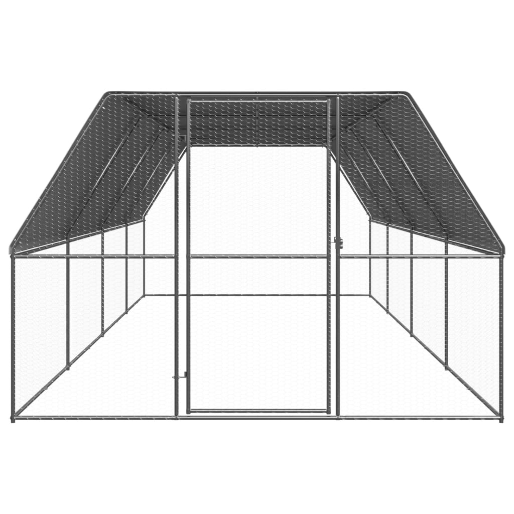 Buitenhok voor kippen 3x8x2 m gegalvaniseerd staal