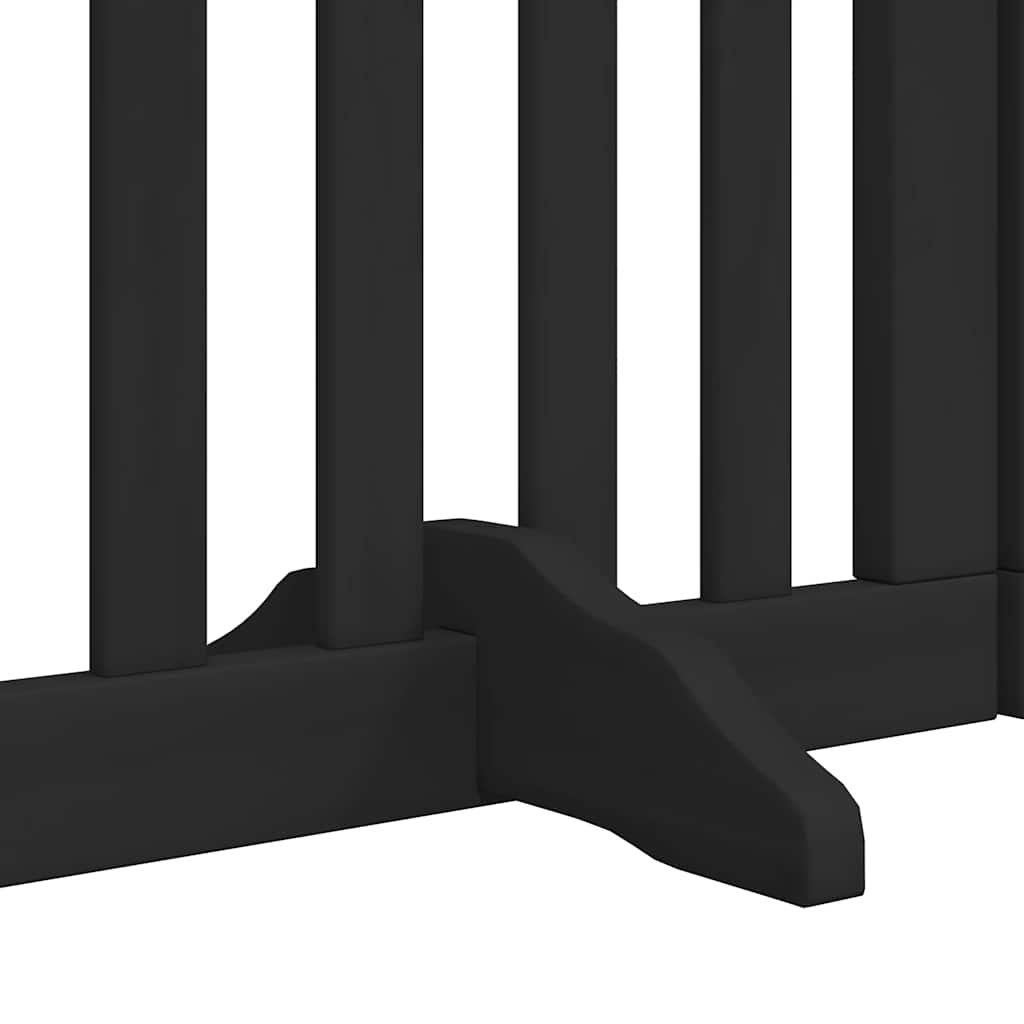 Hondenhek inklapbaar 12 panelen 600 cm populierenhout zwart