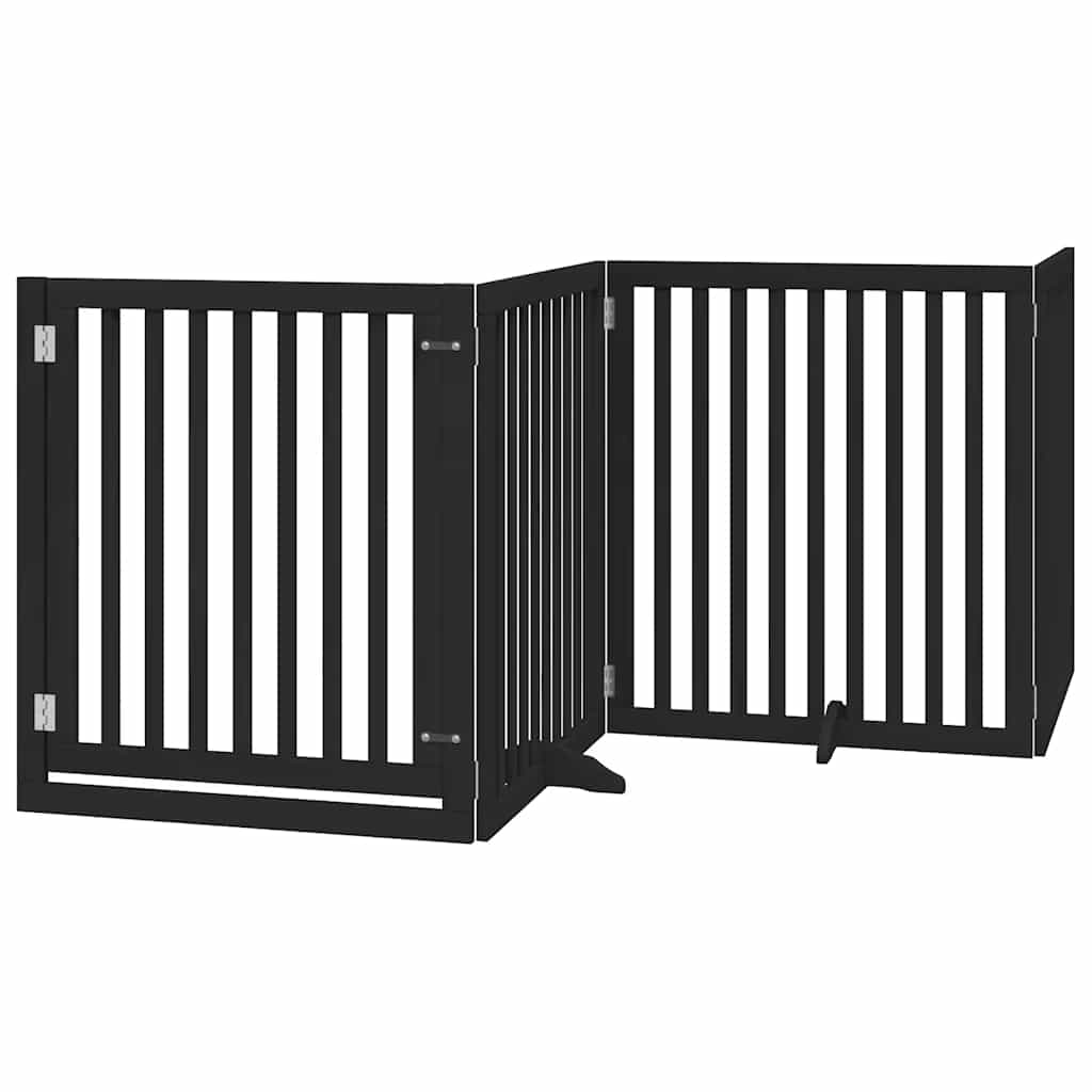 Hondenhek inklapbaar 10 panelen 800 cm populierenhout zwart