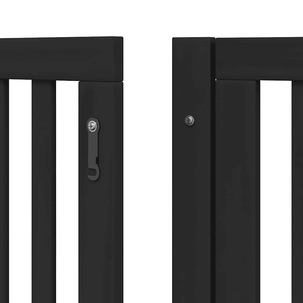 Hondenhek inklapbaar 10 panelen 800 cm populierenhout zwart