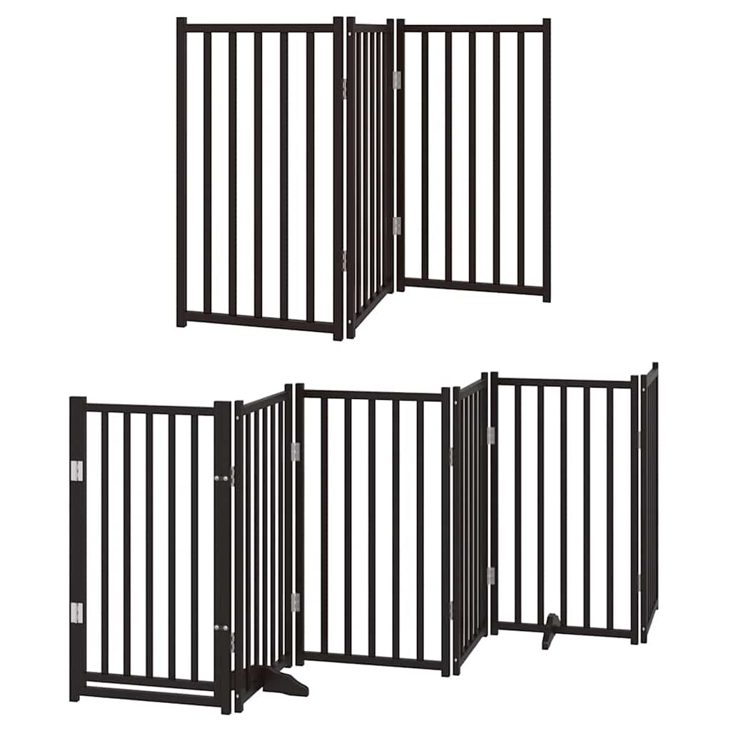 Hondenhek inklapbaar 15 panelen 750 cm populierenhout zwart