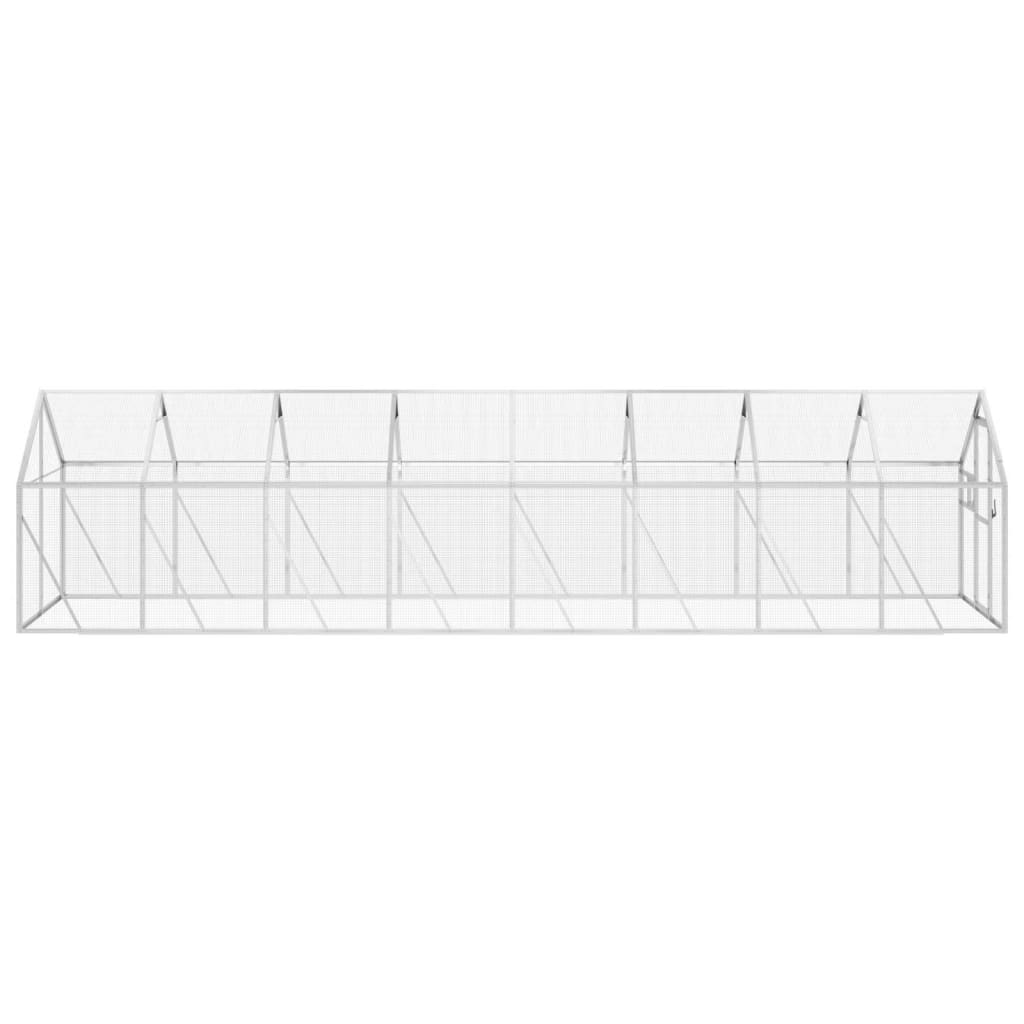 Volière 1,79x8x1,85 m aluminium zilverkleurig
