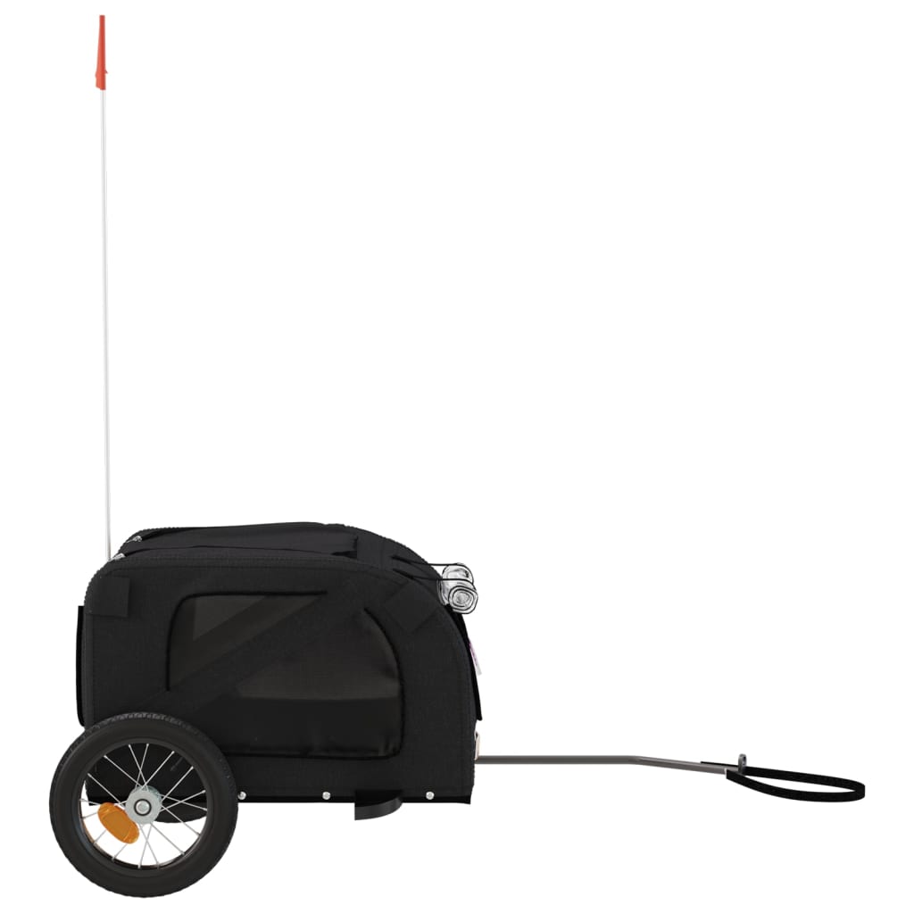 Hondenfietstrailer oxford stof en ijzer zwart