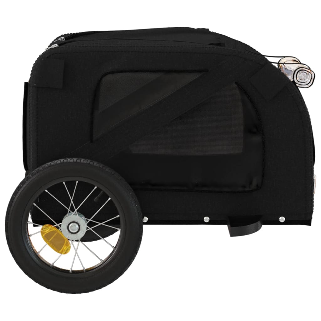 Hondenfietstrailer oxford stof en ijzer zwart