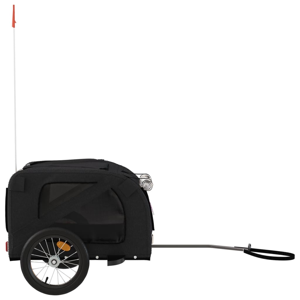 Hondenfietstrailer oxford stof en ijzer zwart