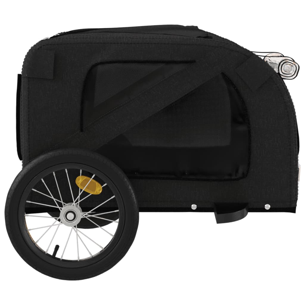 Hondenfietstrailer oxford stof en ijzer zwart