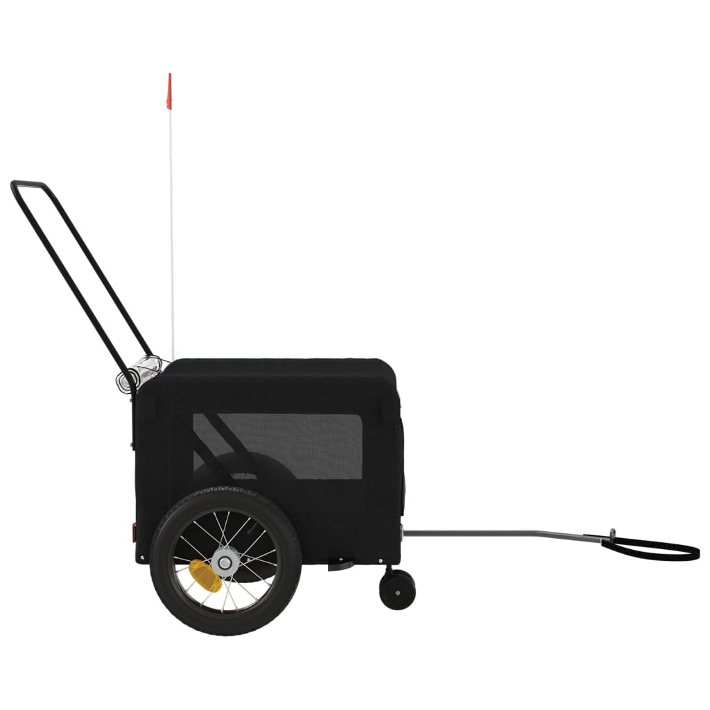 Hondenfietstrailer oxford stof en ijzer zwart