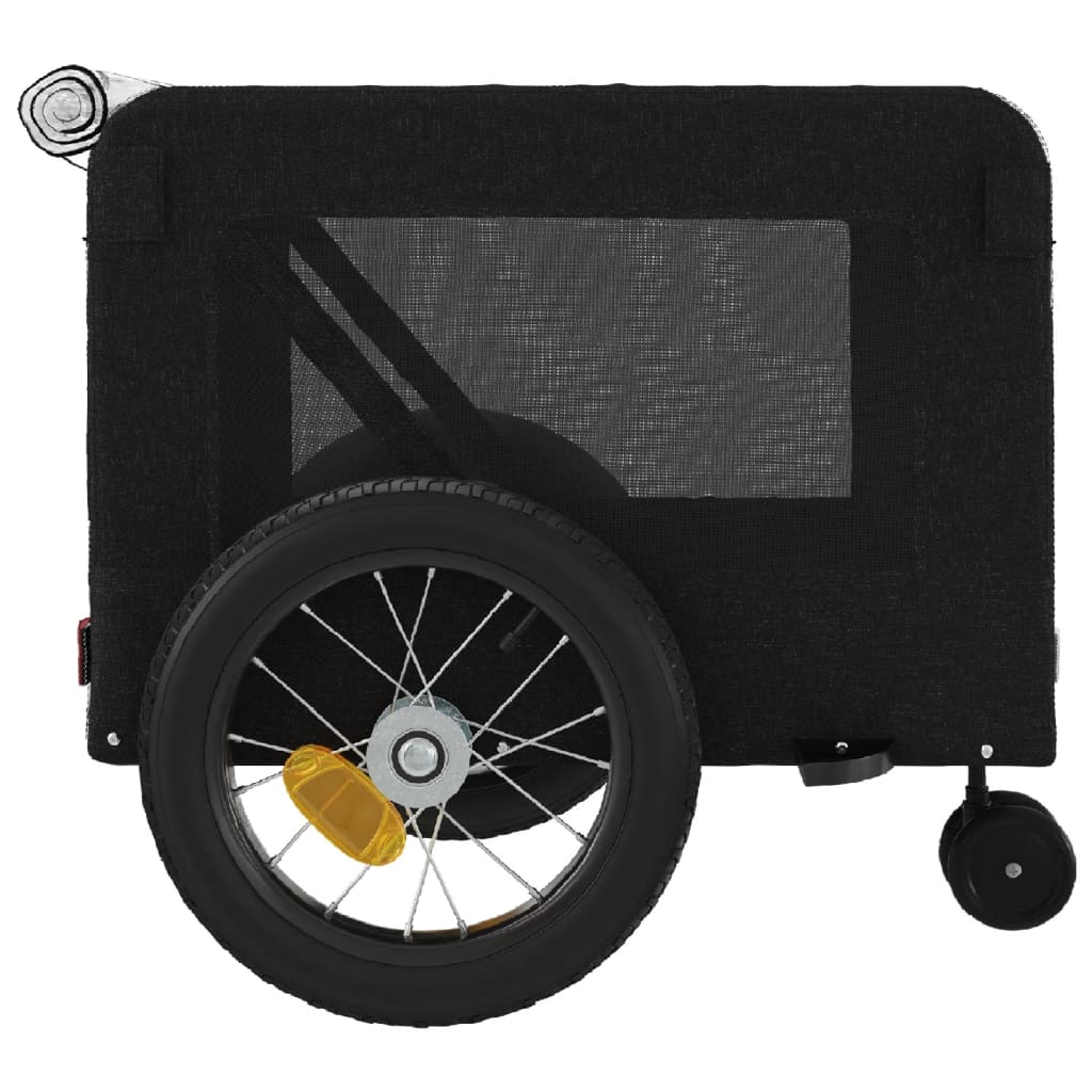 Hondenfietstrailer oxford stof en ijzer zwart