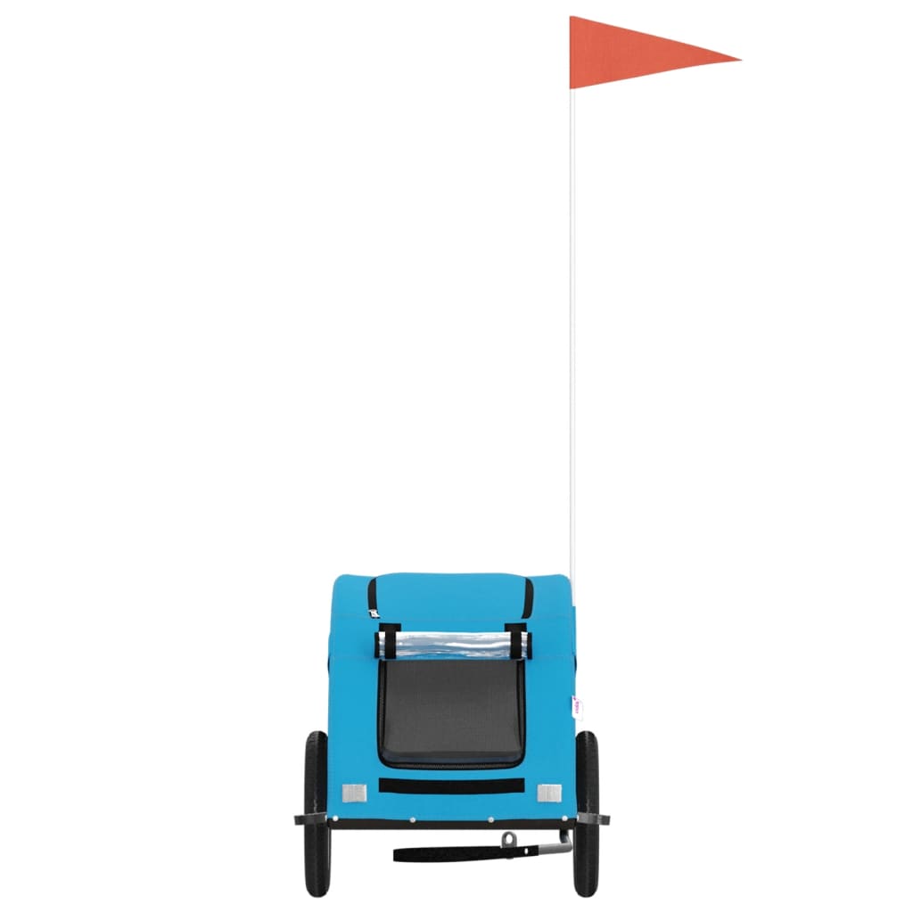 Hondenfietstrailer oxford stof en ijzer blauw