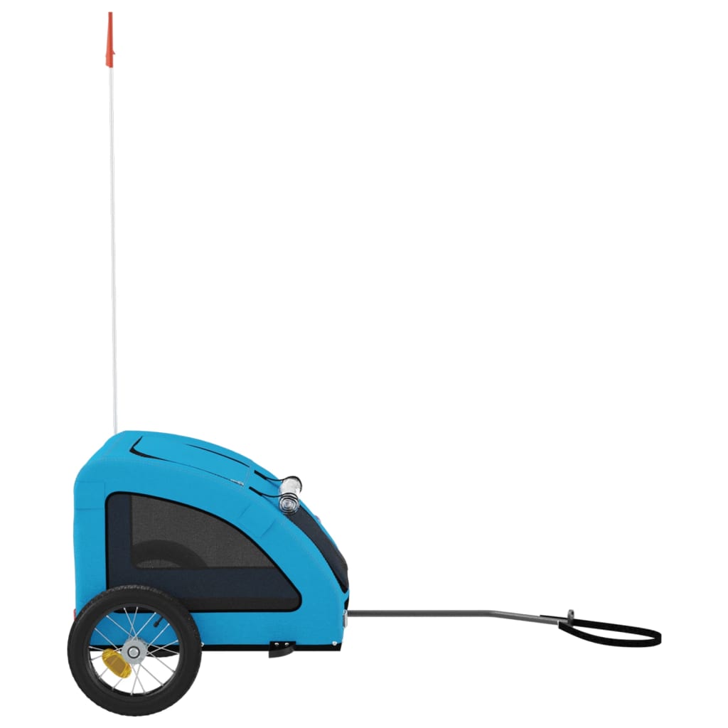 Hondenfietstrailer oxford stof en ijzer blauw