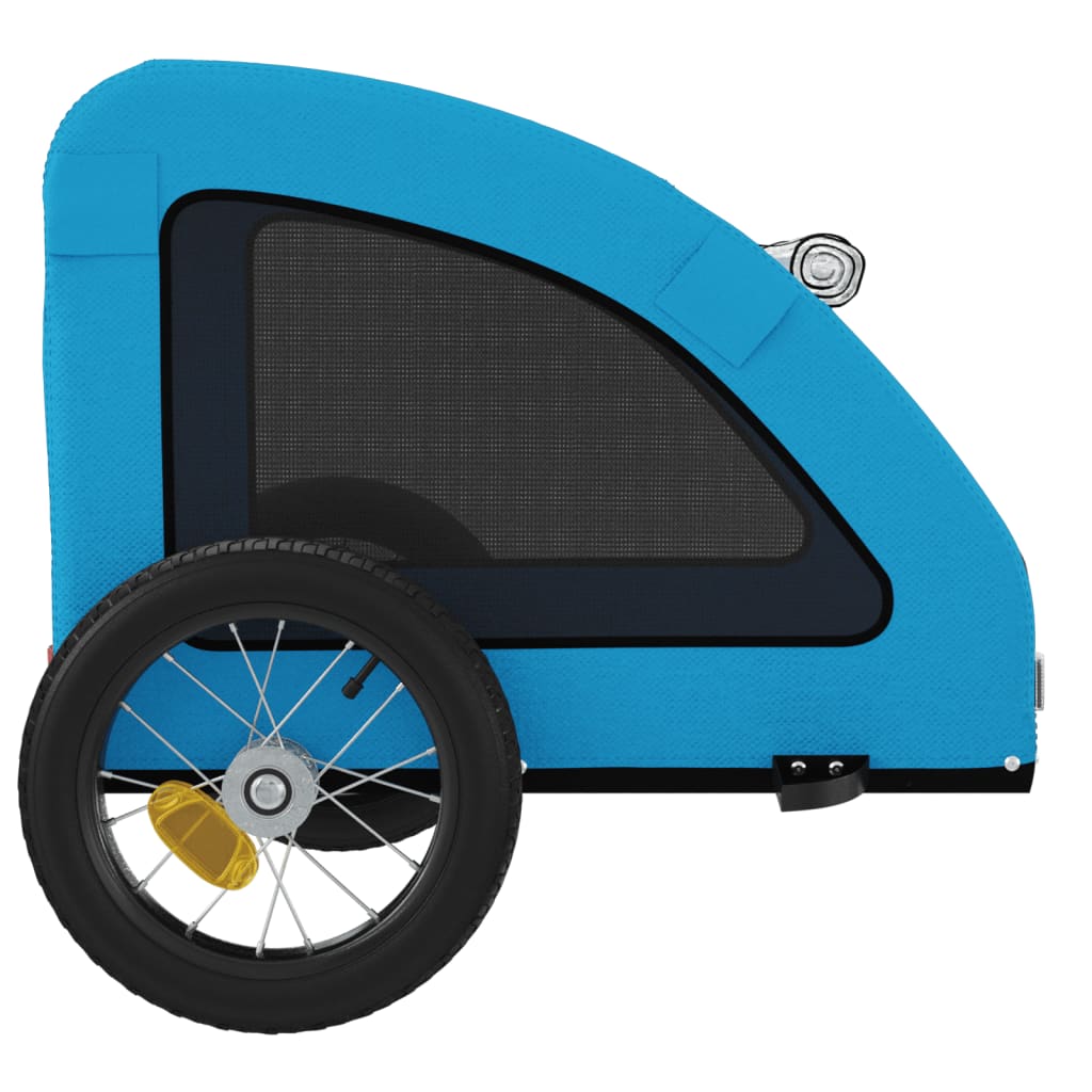 Hondenfietstrailer oxford stof en ijzer blauw